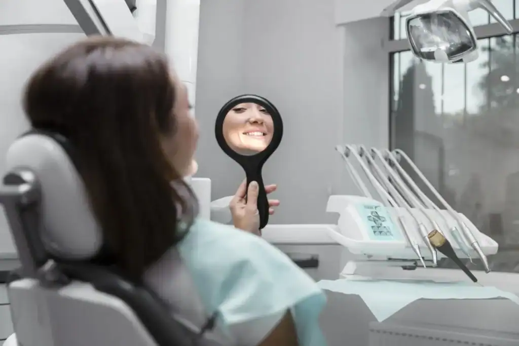 Smiling patient after treatment &ndash; Can Laser Teeth Whitening Remove Deep Stains Leamington Spa